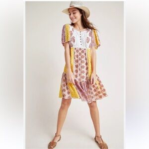 Anthropologie Melody Patchwork Dress